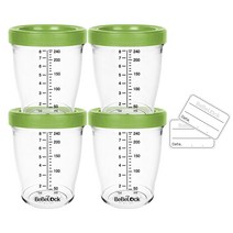 포네르 트라이탄 이유식 용기 240ml, 올리브, 4개