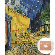 아트조이 DIY 보석 십자수 캔버스형 50 x 40 cm, 밤의 카페테라스, 1개