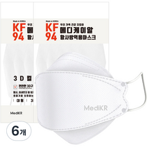 메디케이알 황사방역용 마스크 대형 KF94 흰색, 25개입, 6개, 화이트