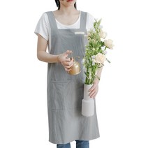 심플 면 데일리 앞치마 G_RD_36, 그레이, 1개
