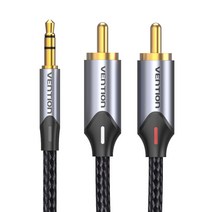 벤션 울트라 직조 3.5mm to 2 RCA 오디오 케이블 혼합색상, BCNBF 1m