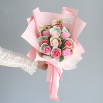 모리앤 조명 비누장미 용돈꽃다발 10송이 + 쇼핑백, 핑크