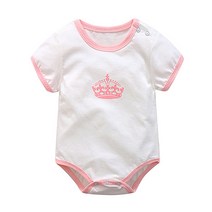 베베니즈 핑크왕관 반팔수트 남녀공용 유아 우주복 G004BCBS013