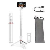 셀루미 익스텐션 스마트폰 셀카봉 삼각대 130cm, SEL-CT1300M(화이트&로즈골드)
