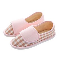 파스텔 체크 무늬 통풍 잘되는 홈실내화, 핑크, 240, 1개