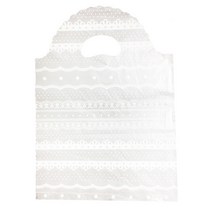 팩스타 손잡이 비닐봉투 PE30 30 x 40 cm, 투명레이스, 100개입