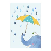 아이러브페인팅 퍼니 DIY 보석십자수 10 x 15 cm, 비와 코끼리, 1세트