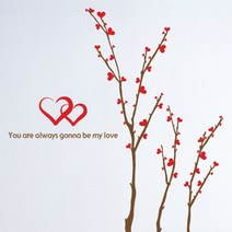 메이크스 그래픽스티커 - 하트 트리, 라이트올리브