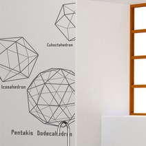 웹데코 그래픽스티커 Geometric Space, 다크그레이
