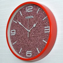 퍼플스톤무소음원형벽시계45, 레드