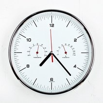 키다리 저소음 온습도계 겸용 벽시계, 화이트