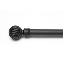 25mm 심플 라운드 커튼봉 블랙 (160~300cm)