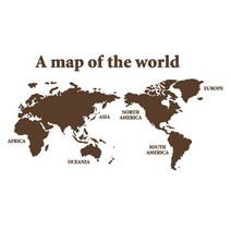 디자인엠 그래픽 스티커 세계지도, 초코브라운