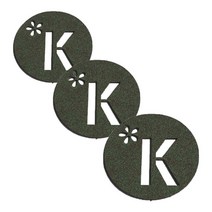 레이저 커팅 펠트컵받침 이니셜 K 3개, 카키