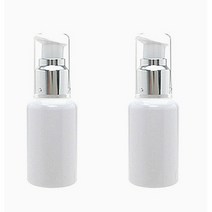 병도매닷컴 DT50 에센스 용기, 용기 (백색), 캡 (실버), 2개