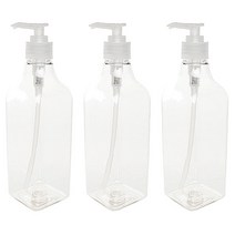 병도매닷컴 DNS500 디스펜서 500ml 3개, 용기(사각투명), 캡(투명)