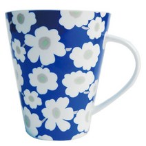 벨루즈까사 북유럽 플라워 롱머그컵, 블루, 1개