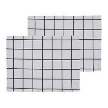 쓰임 심플리 방수 테이블매트 2p, 심플체크, 40 x 30 cm