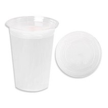 더빈썸 무지 410ml PET 아이스컵 + 평형뚜껑, 100개입, 1세트