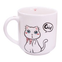 부뚜막고양이 러브리걸 머그, 혼합 색상, 1개