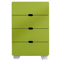 제이디퍼니처 로미 발통형 4단 서랍장, 그린