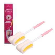 우진하이비 텀블러 전용 필터폼 브러쉬 일자형, 라이트핑크, 2개입