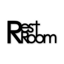 디자인신드롬 Rest room 문패/도어사인, 블랙