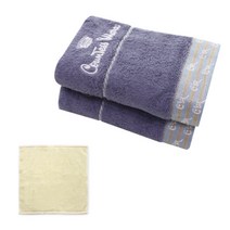 송월타월 카운테스마라 플래티늄 170g 세면타올 파랑 2p + 솔리드 호텔용 핸드타올 랜덤 발송, 1세트