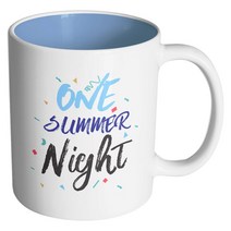 핸드팩토리 원썸머나이트 머그컵, 내부 파스텔 블루, 1개