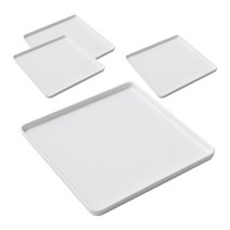 하우밍 리즈 사각접시 4p, 화이트, 4개