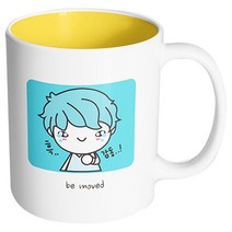 핸드팩토리 파란머리 감동 머그컵, 내부 옐로우, 1개