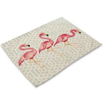 비케이 플라밍고 식탁매트, 12, 가로 42cm x 세로 32cm