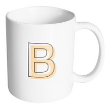핸드팩토리 아웃라인 알파벳 B 머그컵, 내부 화이트, 1개