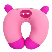 조아홈리빙 캐릭터비즈 목쿠션, 핑크꽃돼지