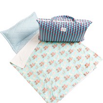 코니아일랜드 북유럽 극세사 어린이집 낮잠이불세트 블루삼각패드 구름솜 베개솜포함 + 방수가방 랜덤 발송, 러블리캣(블루)