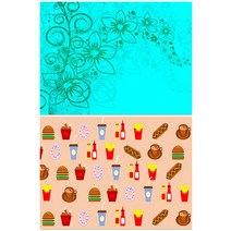 로엠디자인 실리콘 식탁매트 2p세트, 꽃향기(민트) + 인스턴트, 385 x 285 mm