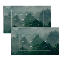 아리코 린넨 북유럽 식탁 테이블 매트 2p, Faith Hope Love, 46 x 27 cm