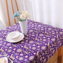 리빙팝 루돌프 식탁보, 퍼플, 90 x 90 cm