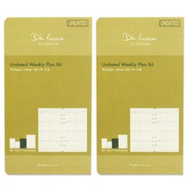 디루소 무일기 플래너 다이어리 2면 1주 가로 리필속지 2p, 64매