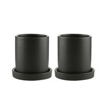 삼호유리 모노톤 모던 무광 화분 SH 1704-1 2p, 블랙