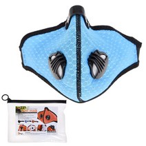 MLD 2중겹 필터교체형 듀얼벨브 스포츠 마스크 + 파우치, 블루