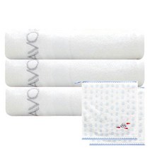 송월타월 샤보렌 가든파티 수건 3p + 고양이 고리 핸드타월 하늘 2p, 아이보리, 1세트