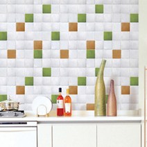 매직픽스 타일 포인트 디자인 시트지, DPS-48 미스트랄 그린