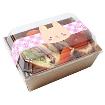 피크닉하우스 미니크라샌드 일회용도시락 용기 10p + 토끼 띠스티커 10p, 1세트