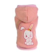 이코디 큐티 바니 골지 강아지 & 고양이 후드, 핑크