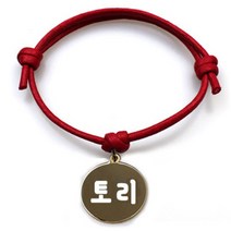 펫츠룩 굿모닝 레드 반려동물 목걸이 S + 메탈원형 팬던트 M, 골드(토리), 1개