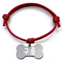 펫츠룩 굿모닝 레드 반려동물 목걸이 M + 메탈뼈다귀 팬던트 M, 실버(구름), 1개
