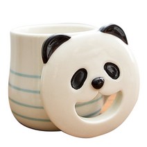데꼴 스마일 동물 머그, 팬더, 1개