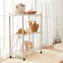 HelloLiving 폴딩 접이식 수납 일반형 선반 3단, 화이트