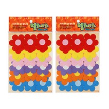 동기오피스 펠트아트 6잎꽃 18p x 2세트, 혼합 색상(DF-1053)
